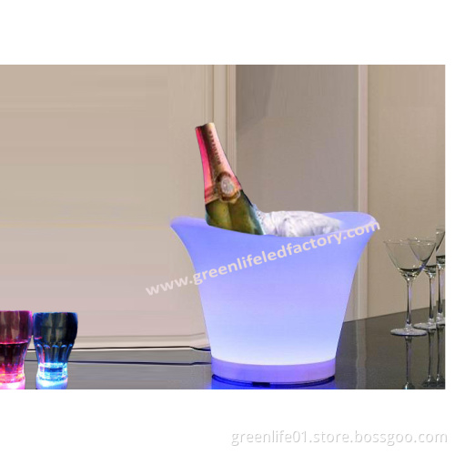 Illuminated Nightclub Ice Bucket, Bar Furniture, Rechargeable LED Furniture, Plastic Ice Bucket
